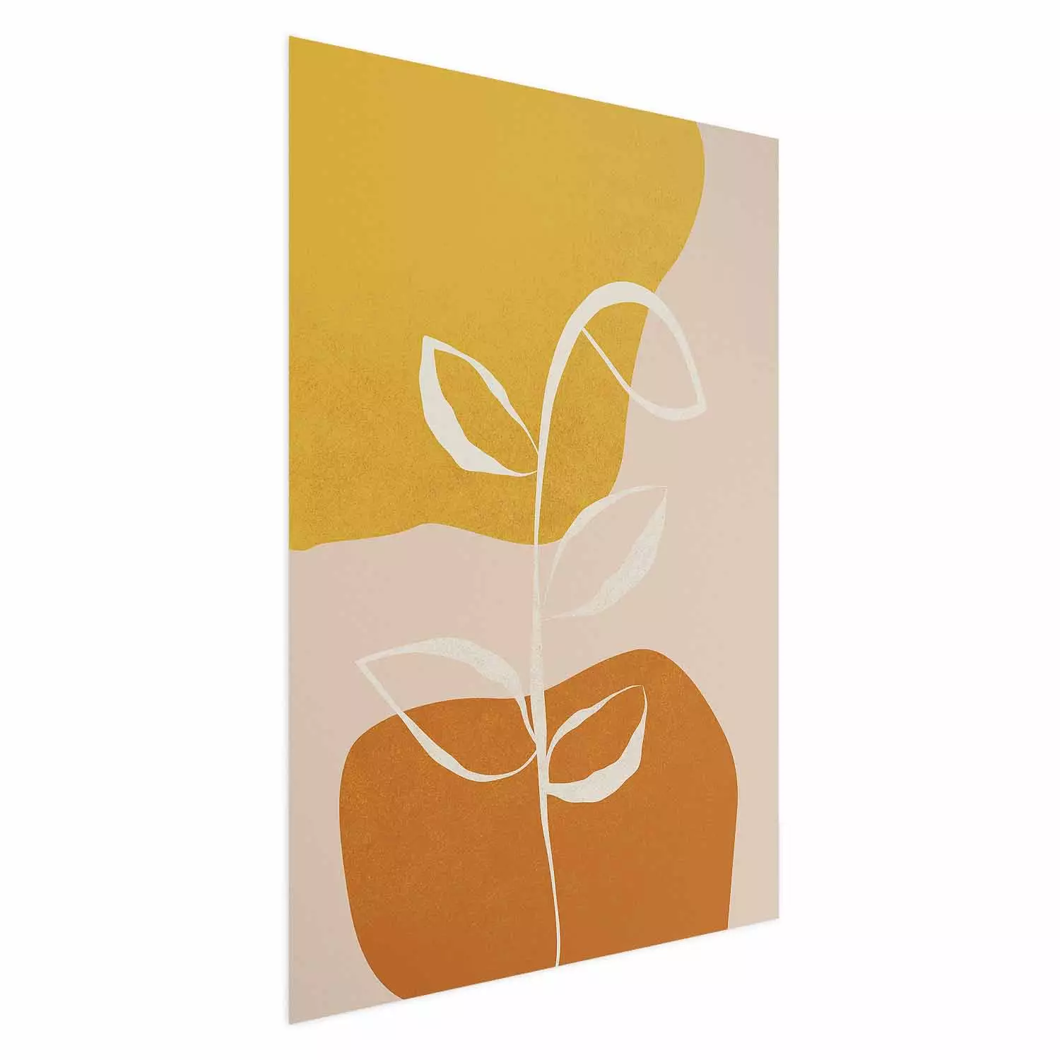Poster Young Plant - abstract plant on a colorful and pastel background