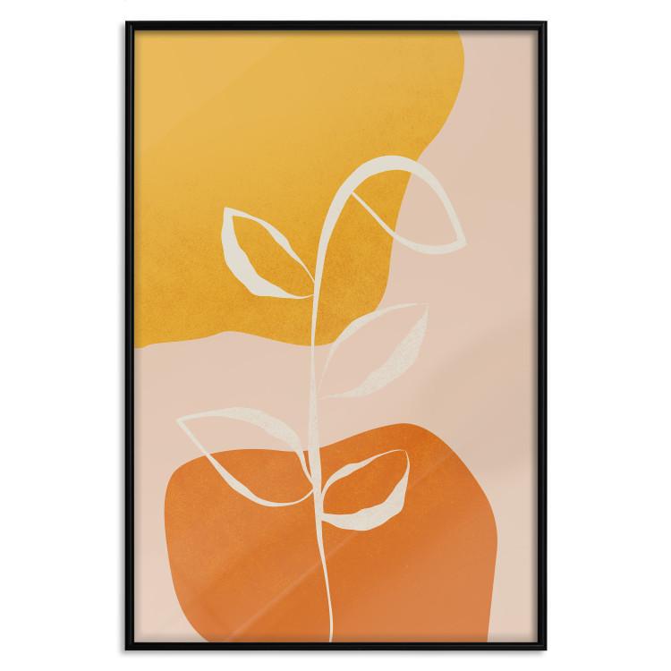 Poster Young Plant - abstract plant on a colorful and pastel background