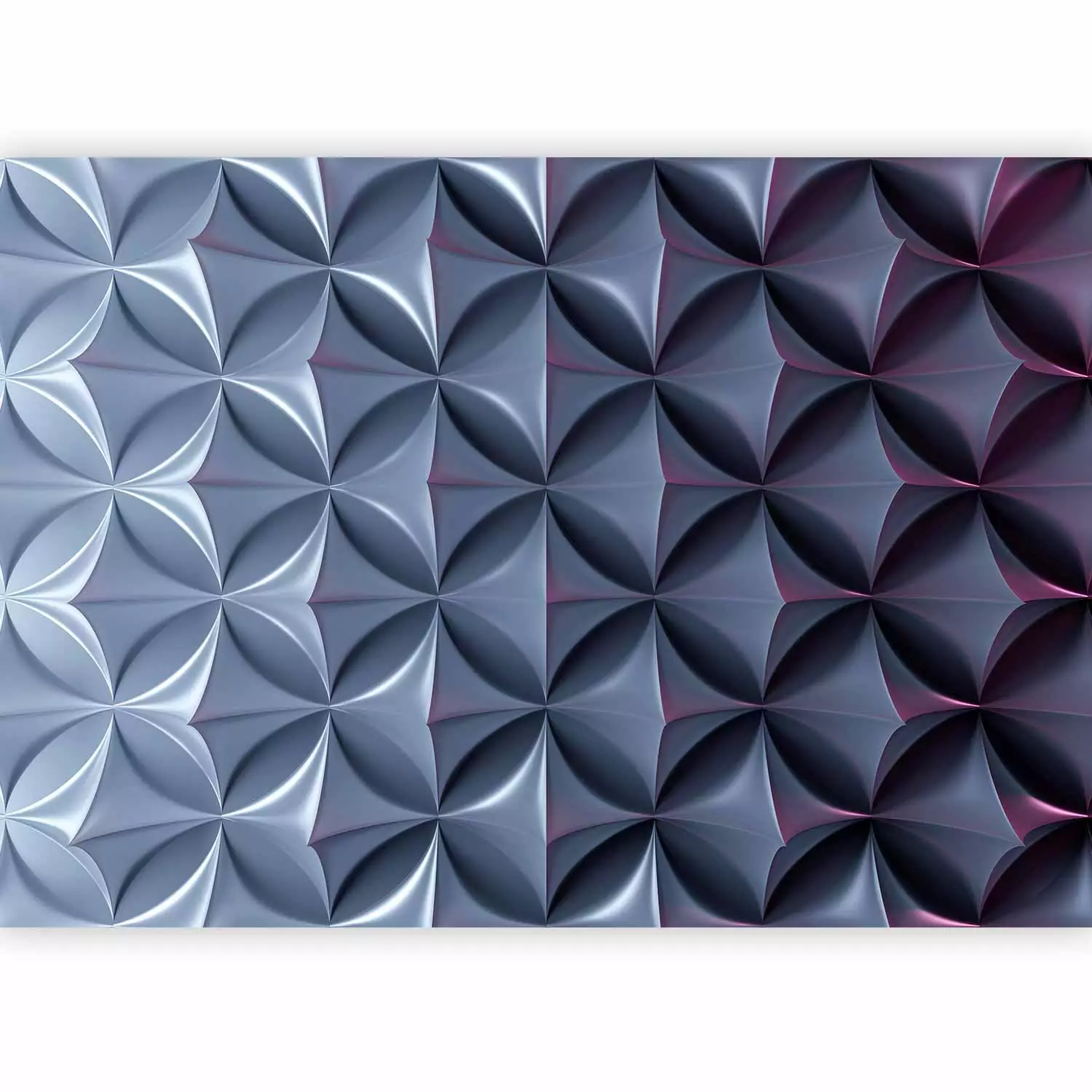 Wall Mural Metallic 3D illusion - geometric figures in a symmetrical composition