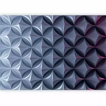 Wall Mural Metallic 3D illusion - geometric figures in a symmetrical composition