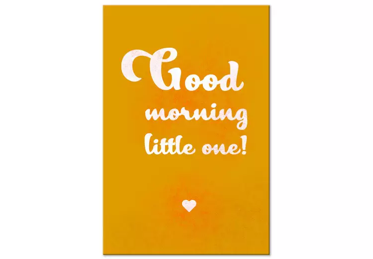 Canvas Nice greeting - white lettering in English Good Morning Little One