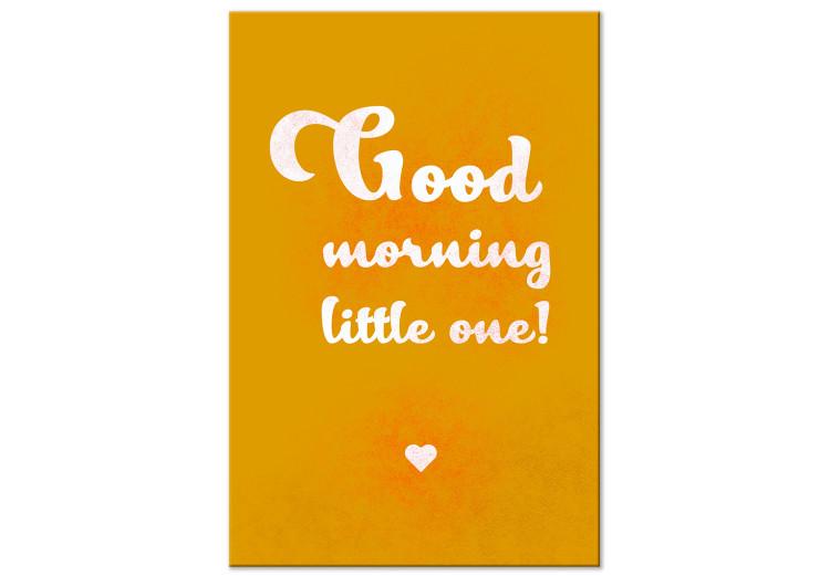 Canvas Nice greeting - white lettering in English Good Morning Little One