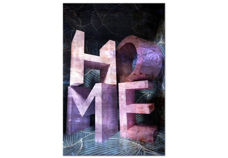 Canvas Stone inscription home 3D - abstract motif with the word in English