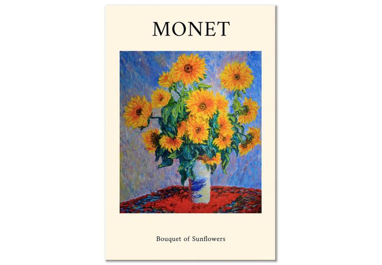 Canvas Sunflowers - a famous Monet art with the inscription in English