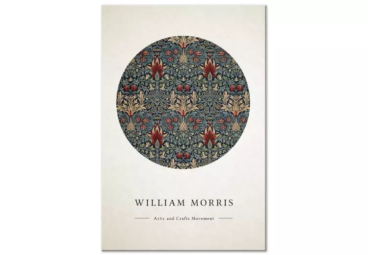 Canvas Drawing William Morrisa - abstract ornament with English inscription