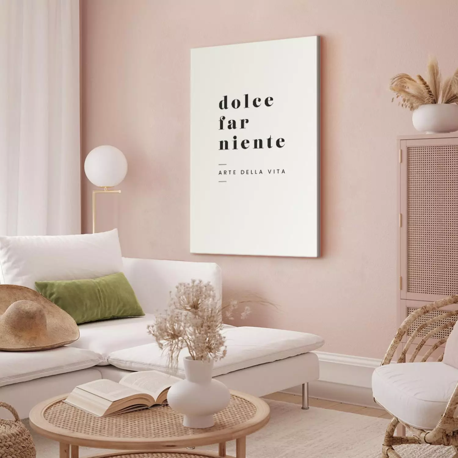 Canvas Print Dolee Far Nonte Quote - black text in Italian on a white background