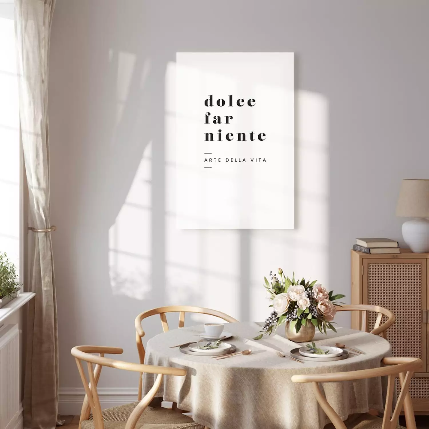 Canvas Print Dolee Far Nonte Quote - black text in Italian on a white background