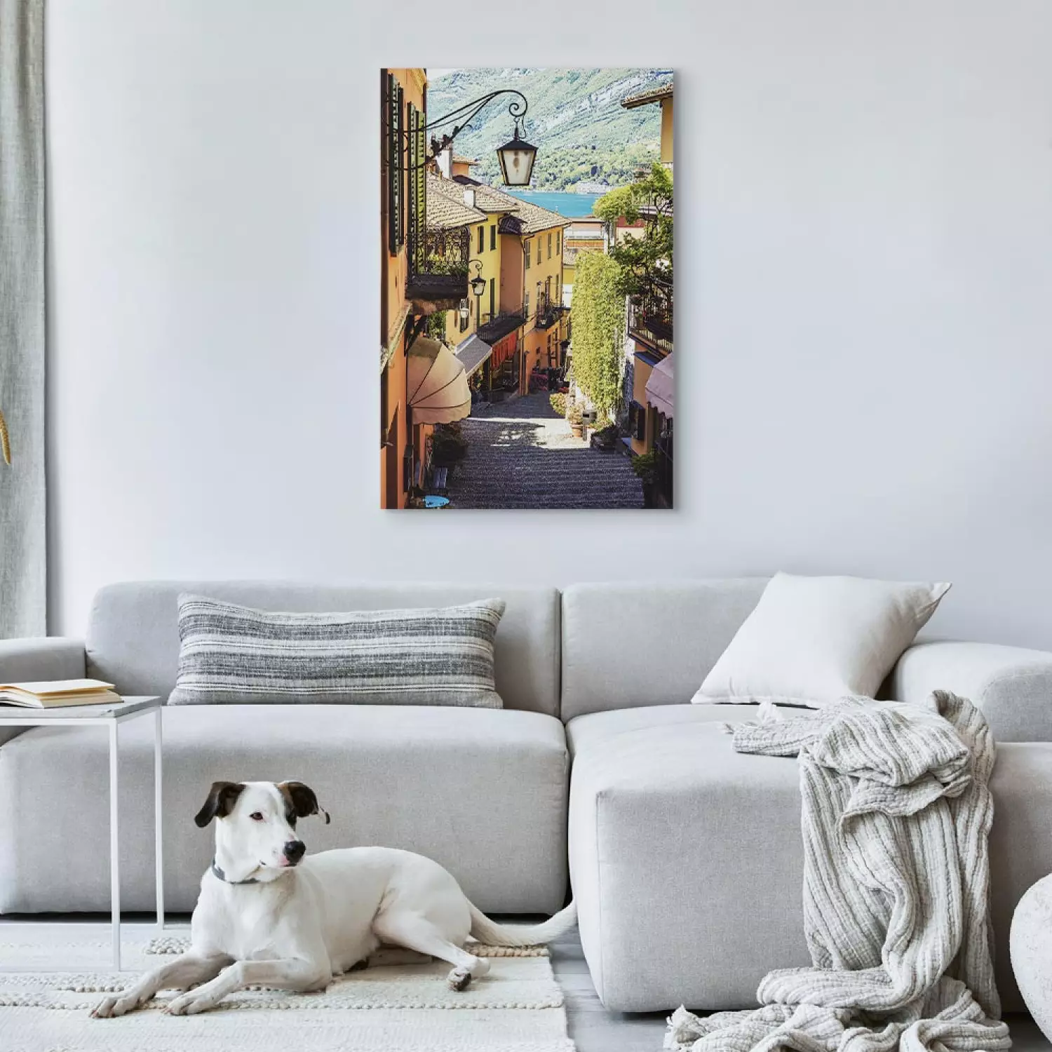 Canvas Sunny Waterfront Vertical - city architecture landscape