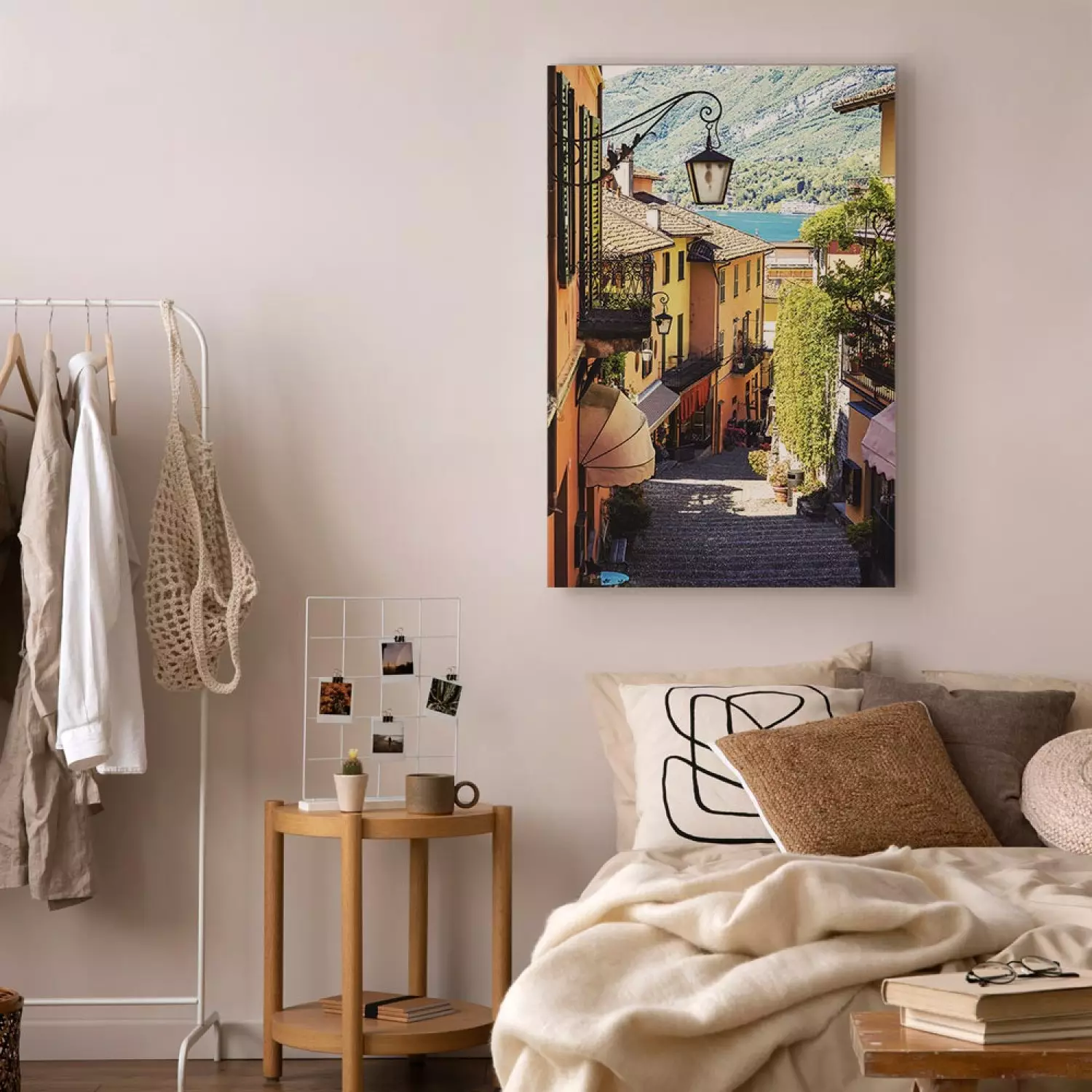 Canvas Sunny Waterfront Vertical - city architecture landscape