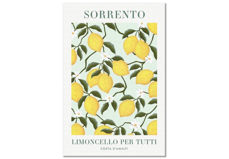 Canvas Lemon Sorrento (1-piece) Vertical - lemon landscape in boho style