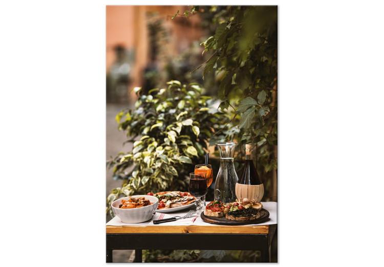 Canvas Italian meal - still life photo with plants in the background