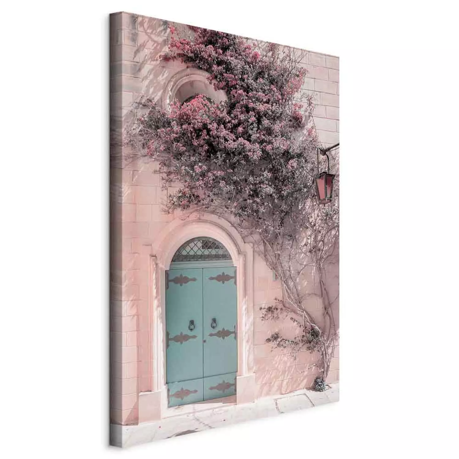 Canvas Blue Doors Vertical - architecture in boho motif