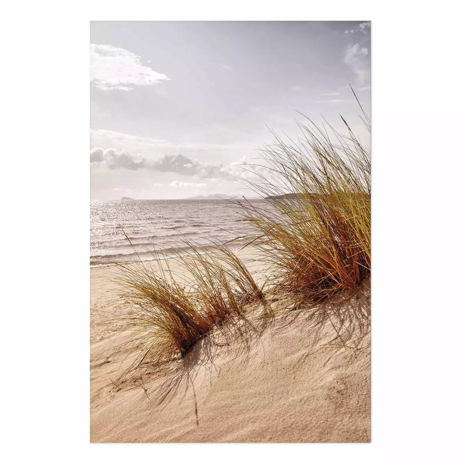 Wall Poster Afternoon Wind - seascape and sandy beach in summer
