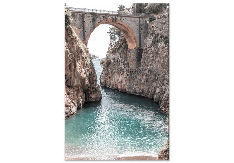 Canvas Bridge in Positano (1-piece) Vertical - Italian landscape view