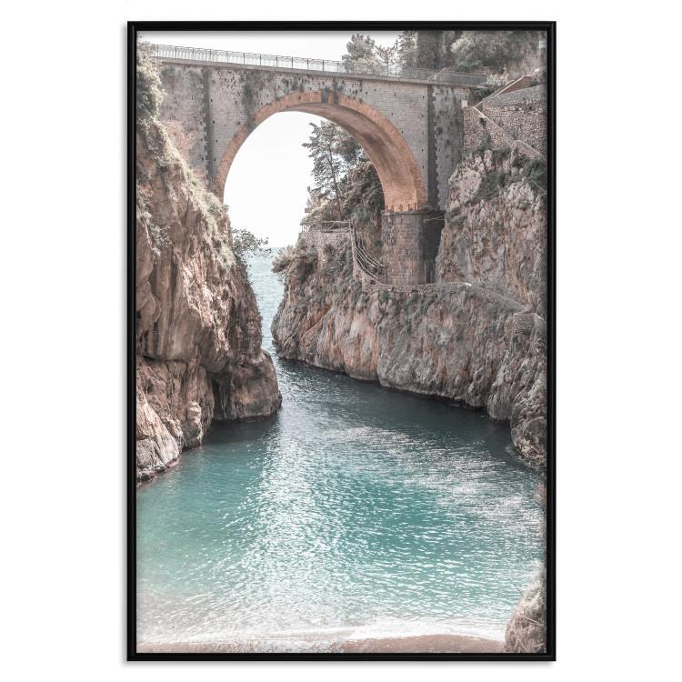 Poster Bridge in Positano - summer landscape of Italian architecture among rocks