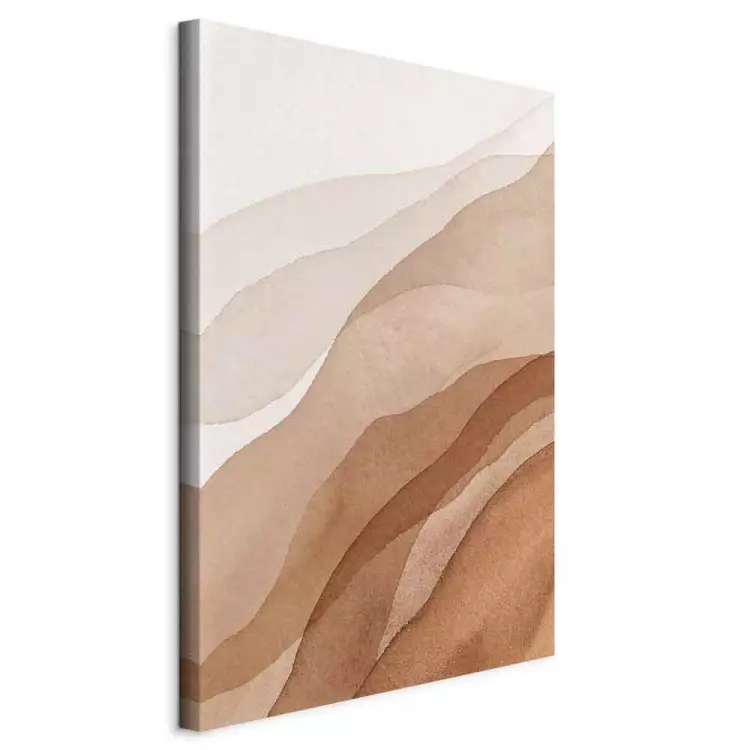 Brown-beige Waves - Modern Abstraction in Boho style