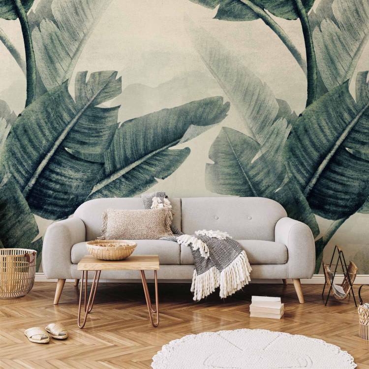 Wall Mural Abstract jungle nature - tropical motif with banana leaves