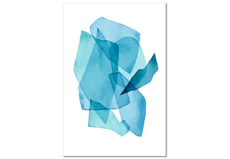 Canvas Blue shapes - stylized abstraction on watercolor on a white background