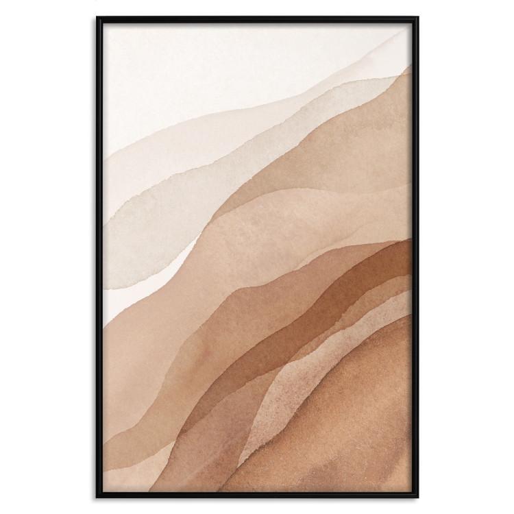 Poster Descending Mist - unique abstraction in warm-toned waves