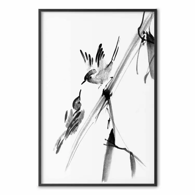 Winged Love - minimalist composition of birds among trees