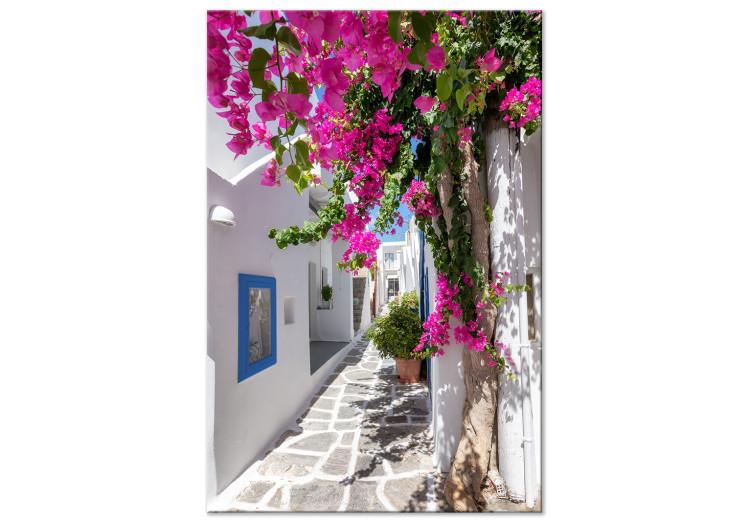 Canvas Lonely Alley (1-piece) Vertical - summer street scene in Greece