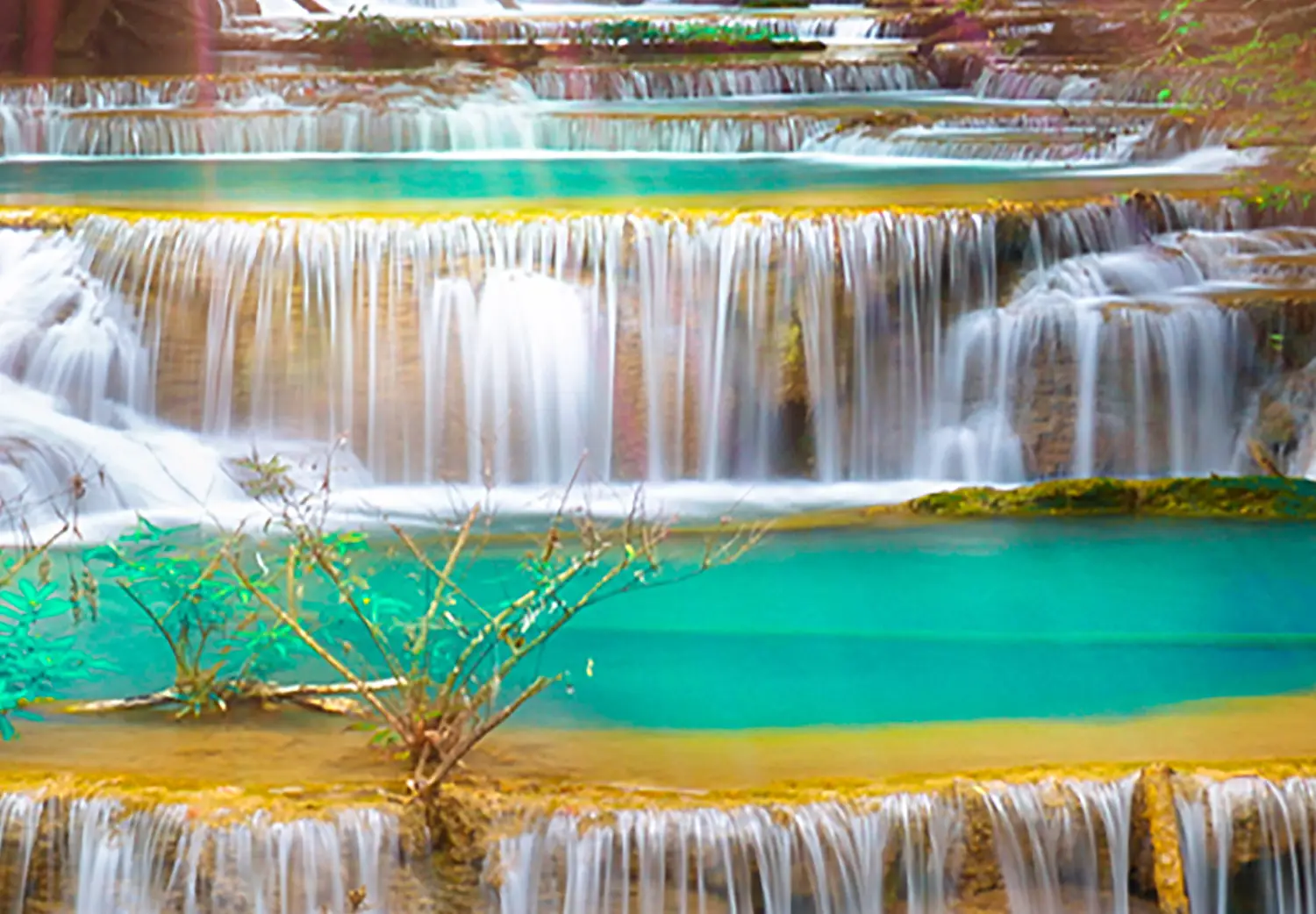 Large XXL canvas print Tropical Waterfall - forest landscape in