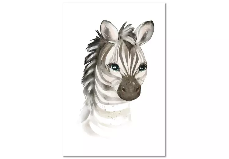 Canvas Drawing, Joyful Zebra - A watercolor stylized composition