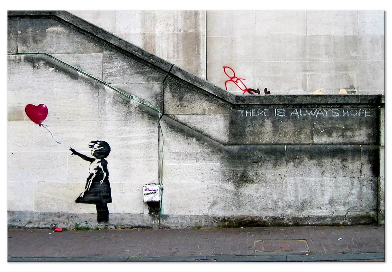 XXL canvas print Girl With a Balloon by Banksy Large Format bimago