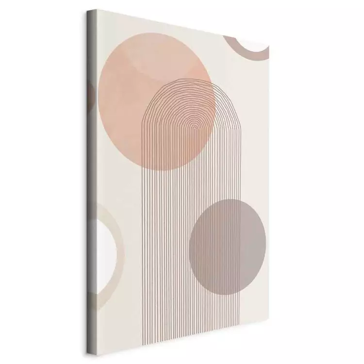 Wheels and lines - Abstraction with figures on a beige background