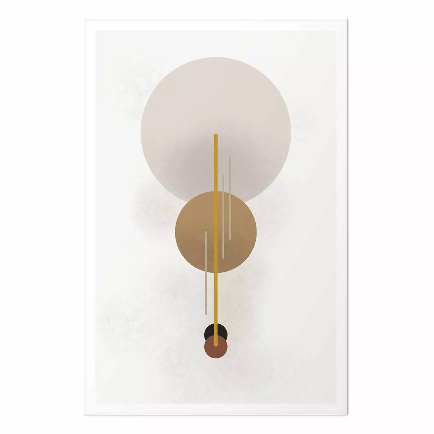 Poster Spanish Guitar - simple geometric abstraction with circles and a light background