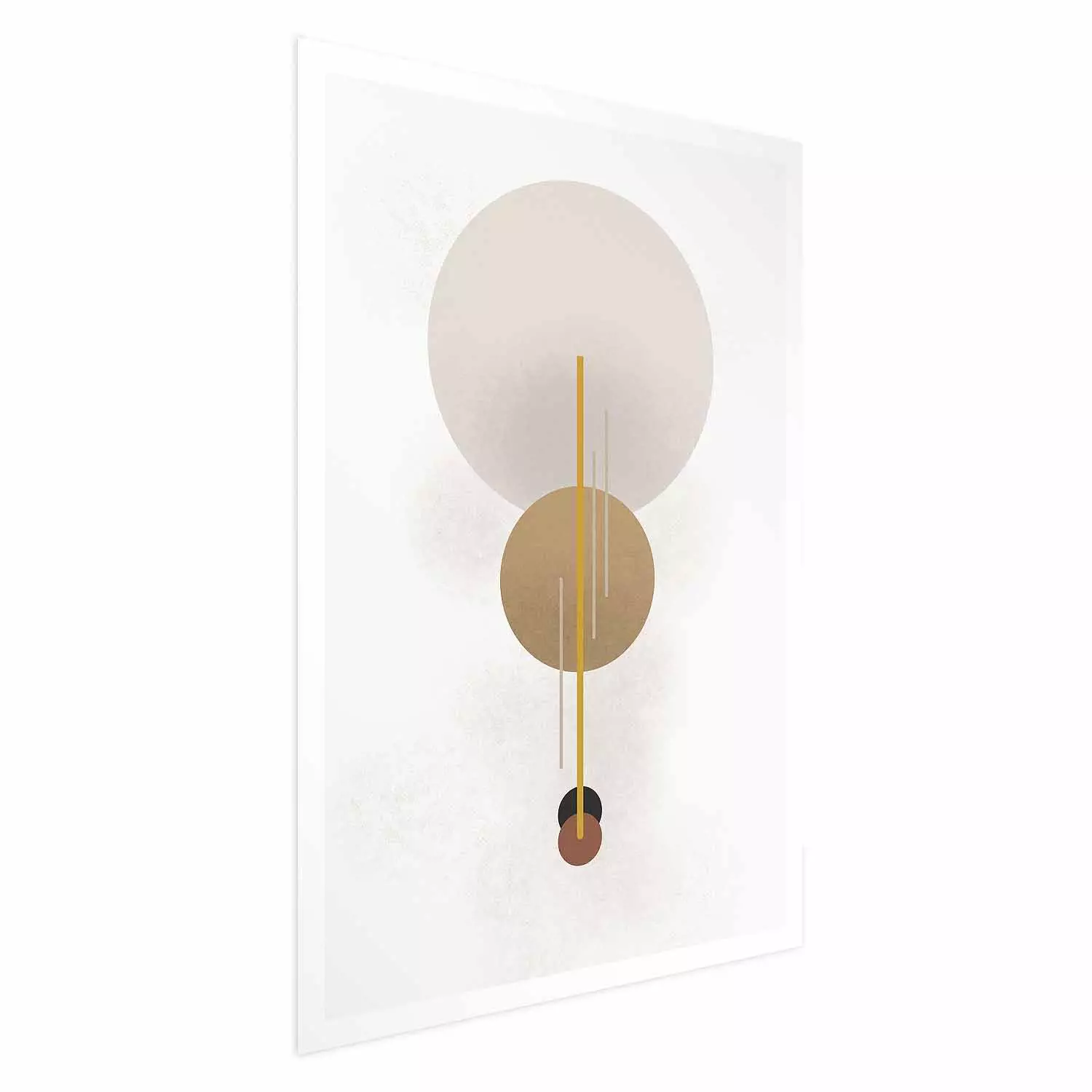 Poster Spanish Guitar - simple geometric abstraction with circles and a light background