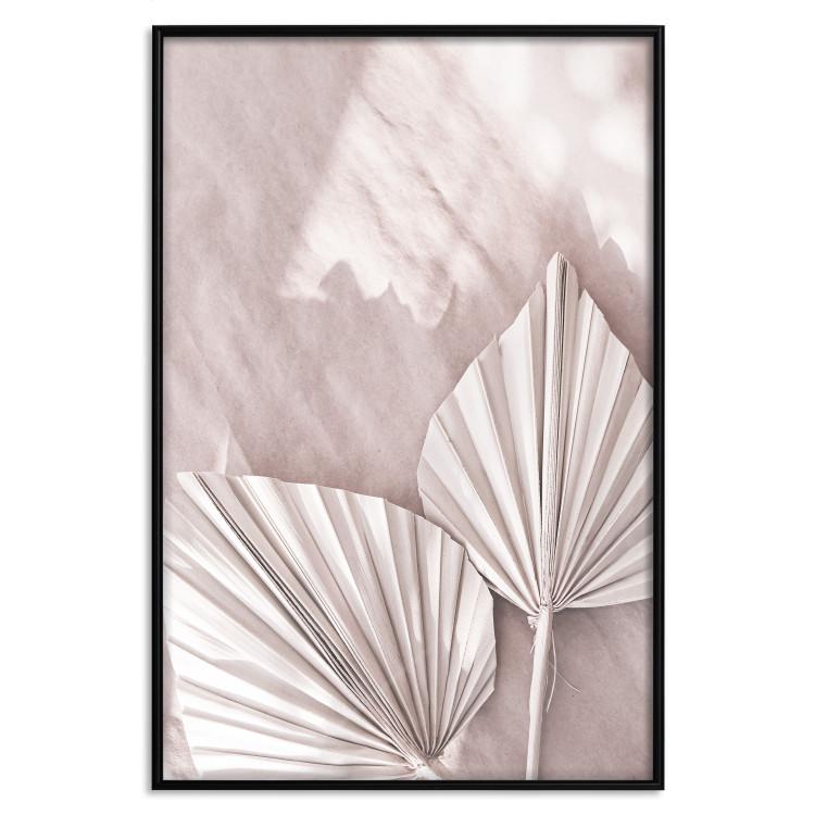 Poster Hot Morning - a summer composition with white leaves in a scandi boho style