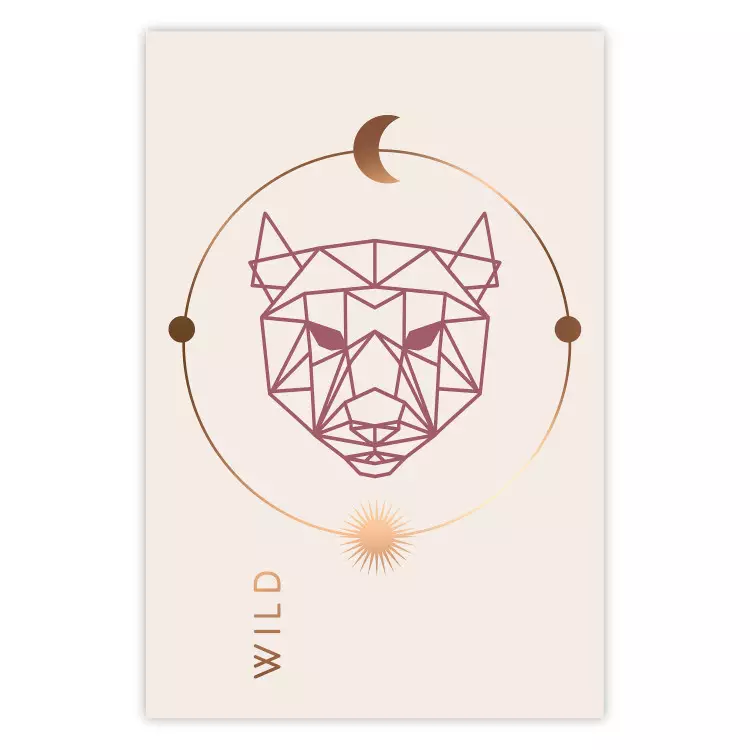 Poster Wild Heart - animal and solar system arrangement in a geometric abstraction