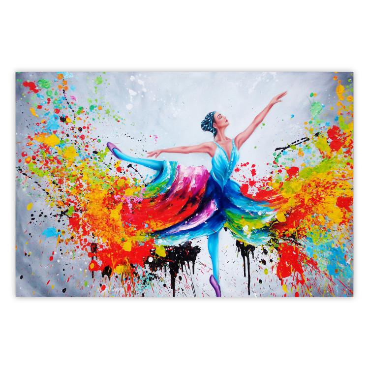 Poster Colorful Ballerina - colorful composition with the silhouette of a dancing woman