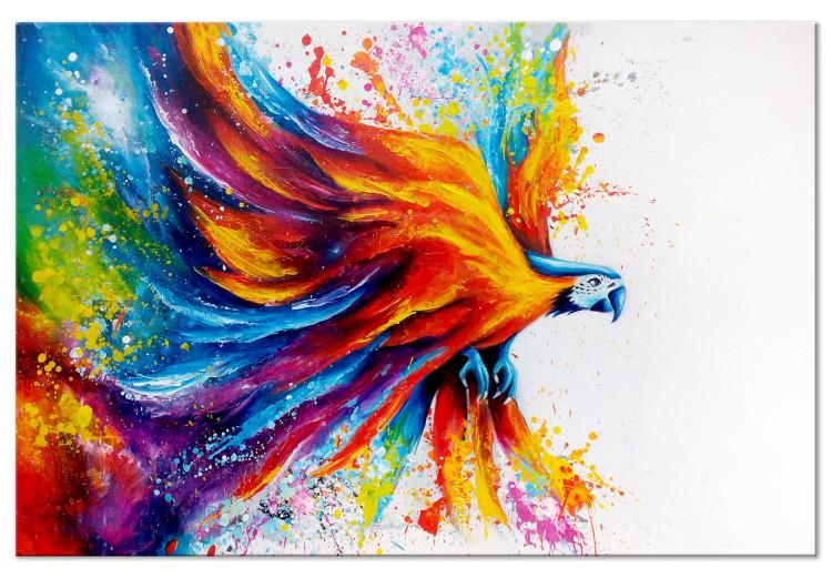 Canvas Parrot (1-piece) Wide - colorful flying animal on a white background