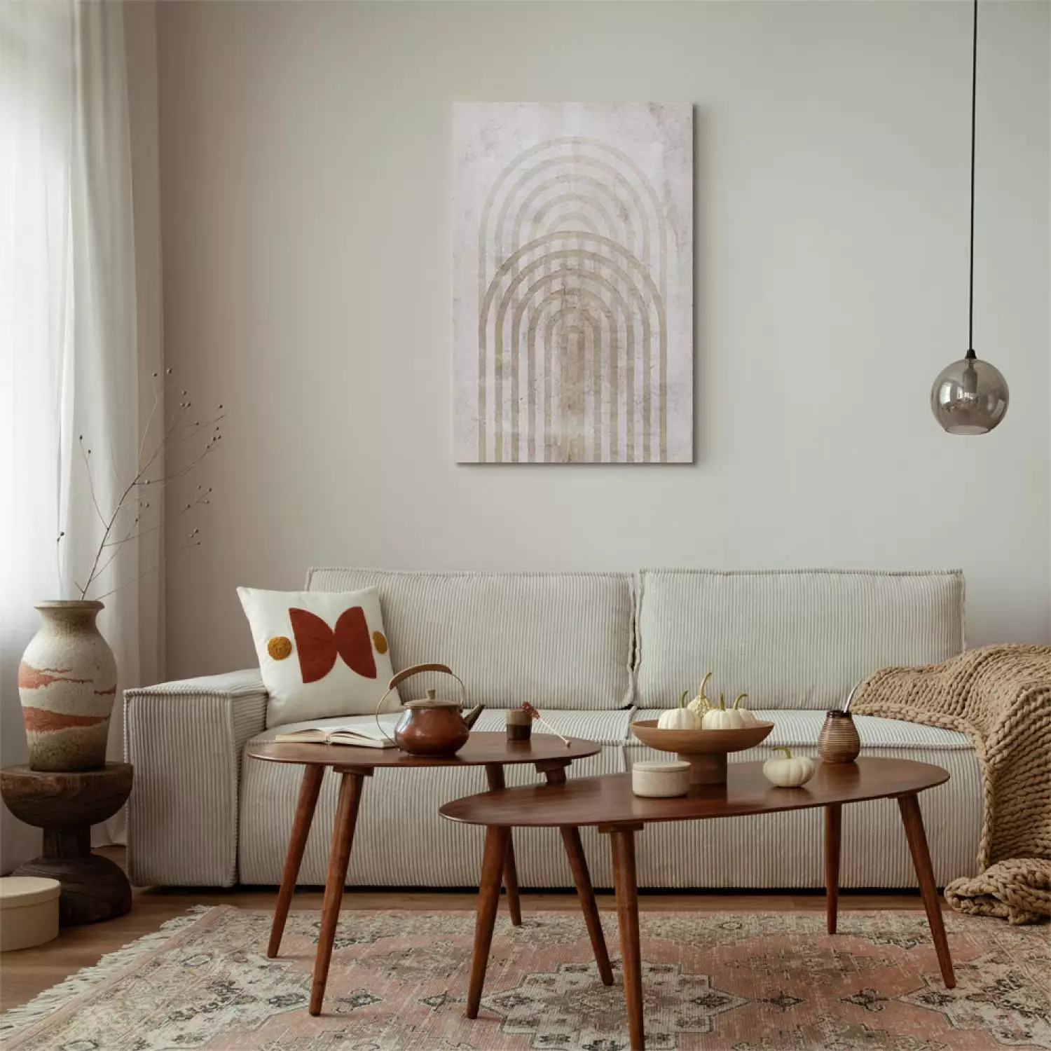 Canvas Print Brown circles - abstraction with geometric figures