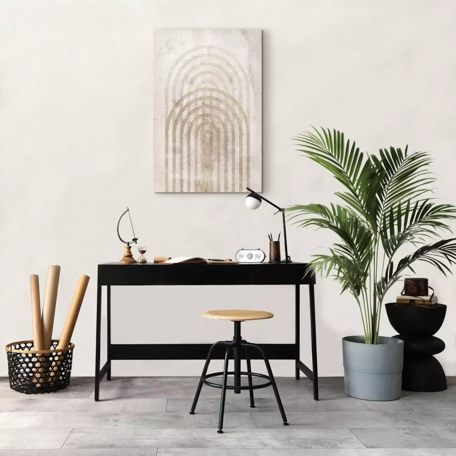 Canvas Print Brown circles - abstraction with geometric figures