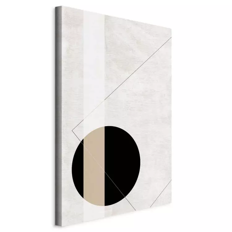 Black wheel - geometric abstraction on a beige background