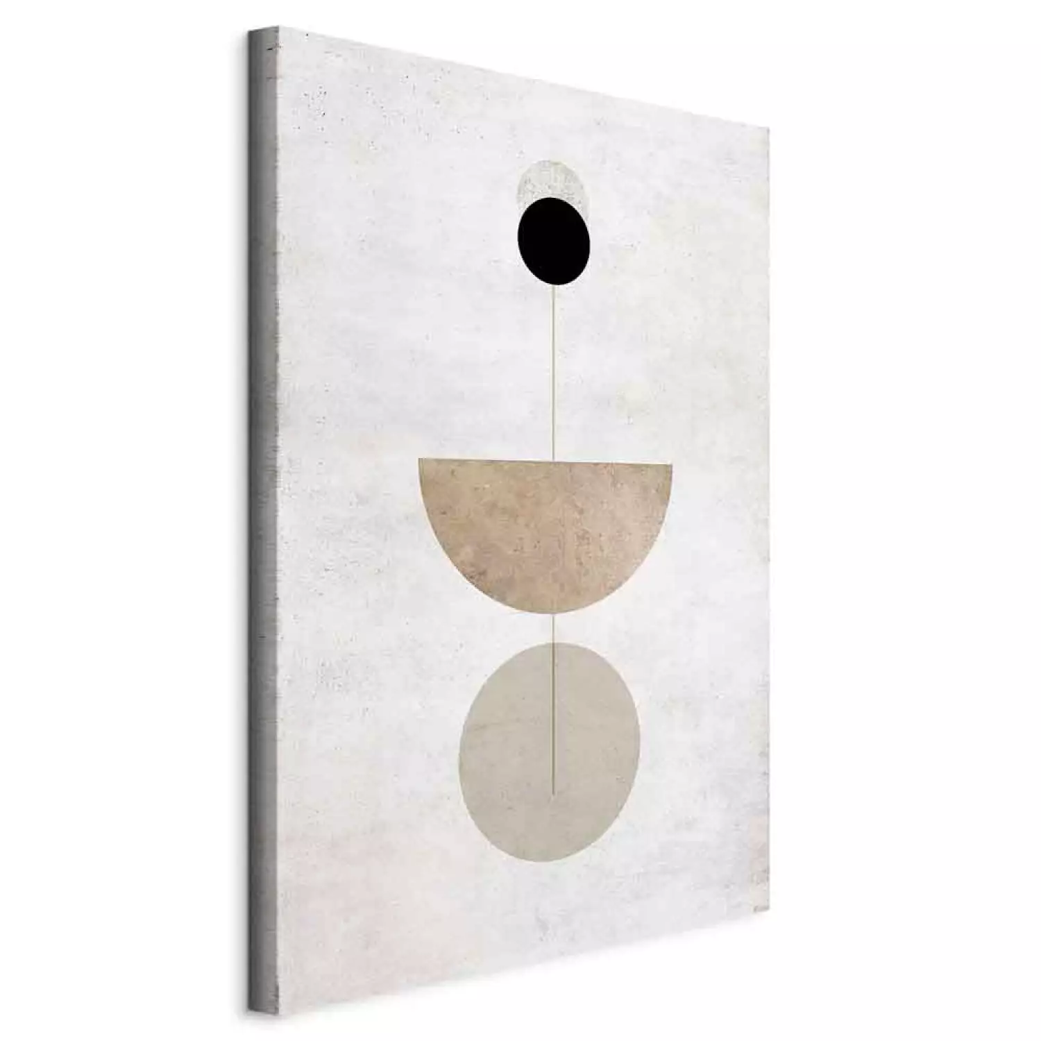 Canvas Art Print Gray-black wheels and semicircles - Abstraction with geometric figures