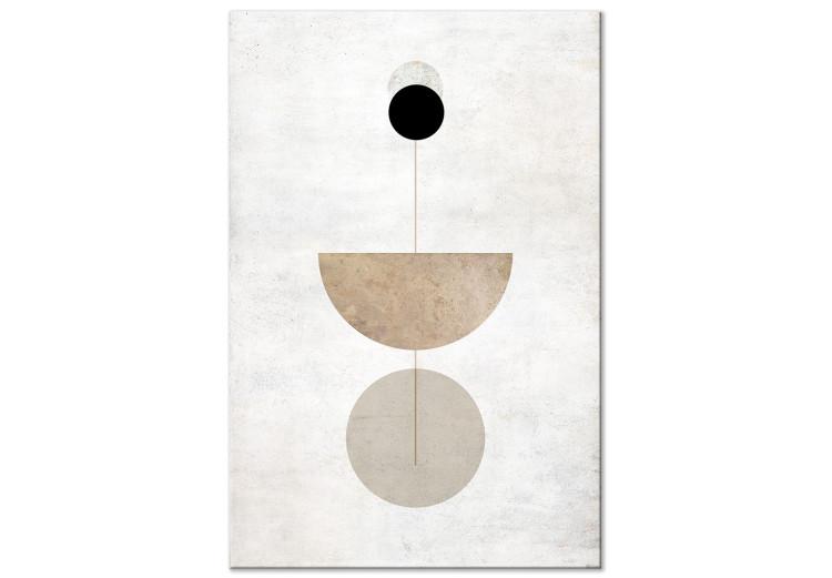 Canvas Gray-black wheels and semicircles - Abstraction with geometric figures