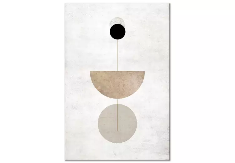 Canvas Gray-black wheels and semicircles - Abstraction with geometric figures