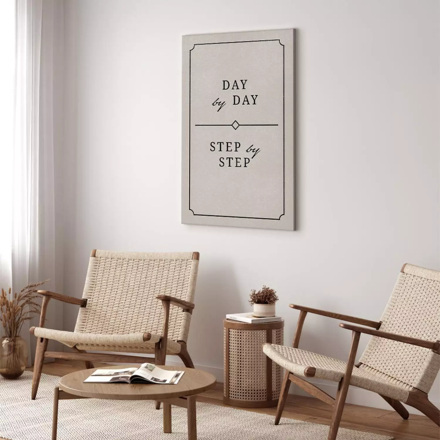 Canvas Print Step by step, day by day - Topographic graphics in English