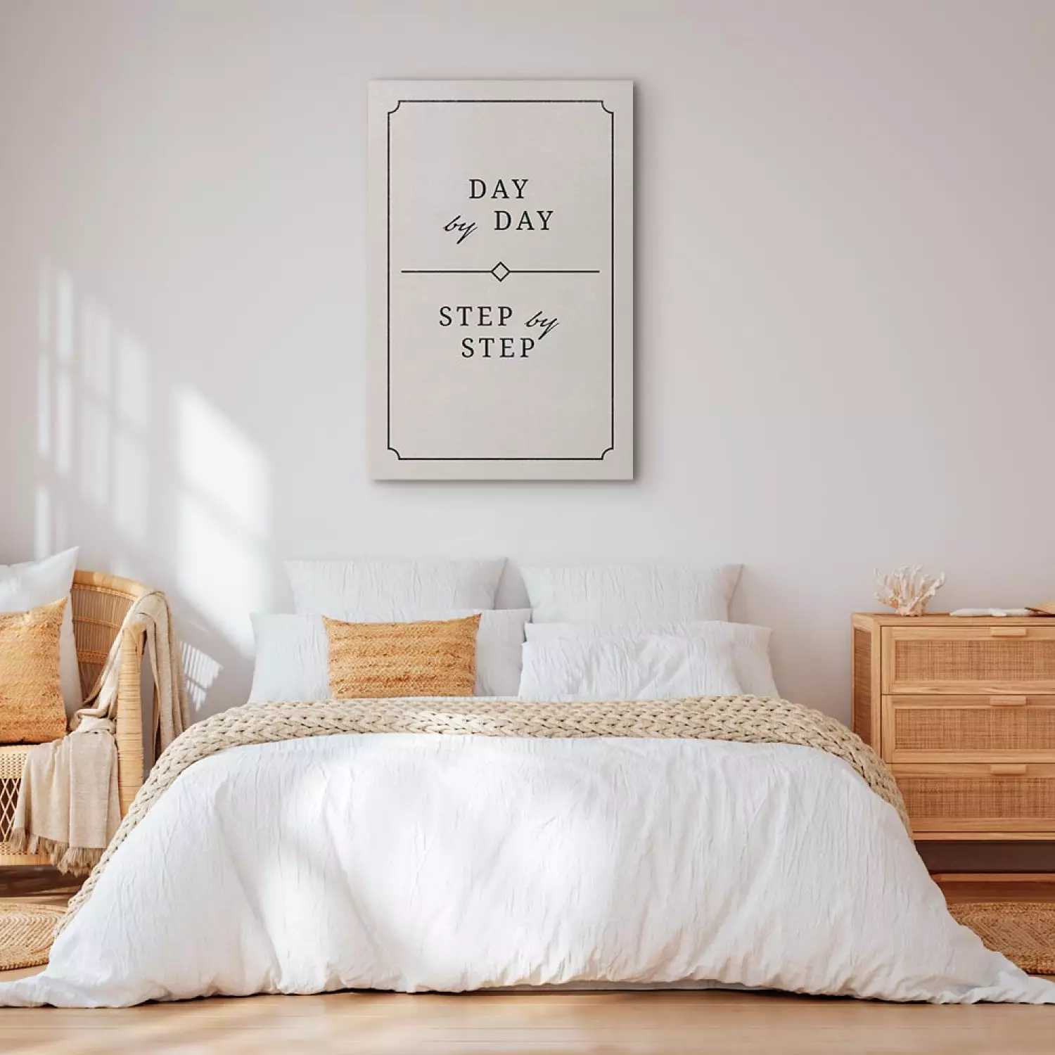 Canvas Print Step by step, day by day - Topographic graphics in English