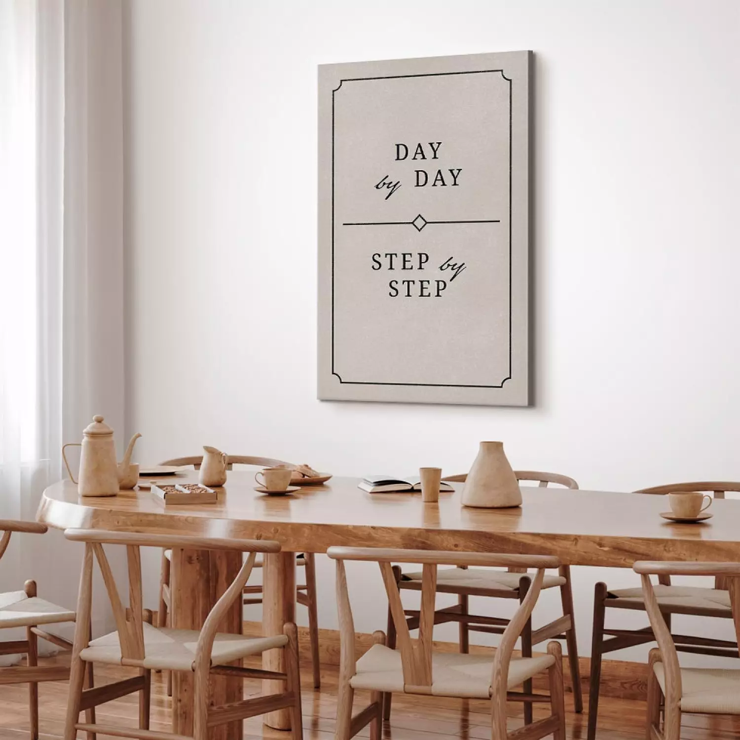 Canvas Print Step by step, day by day - Topographic graphics in English