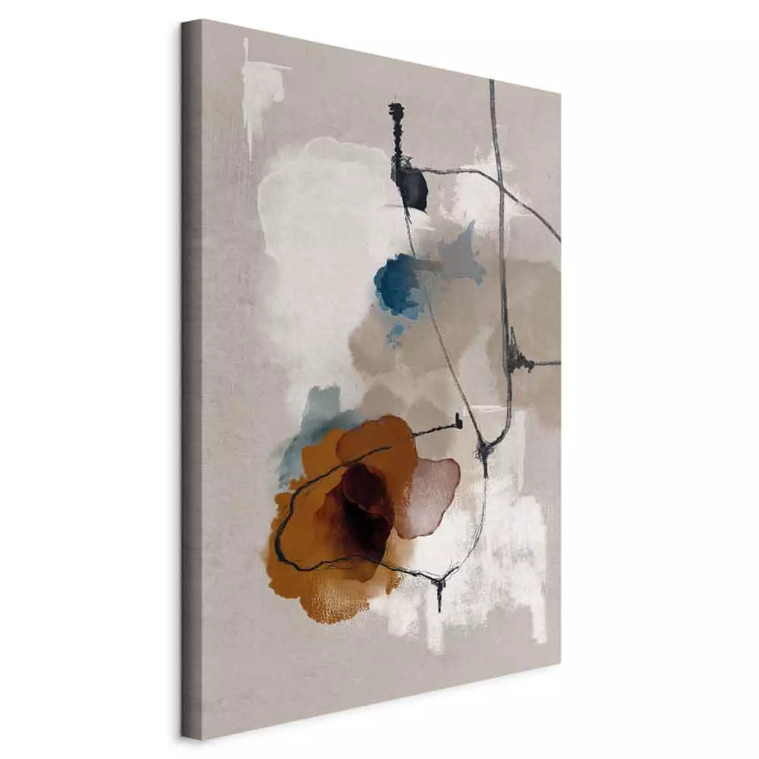 Canvas Art Print Summer Landscape Vertical - abstract patterns in boho motif