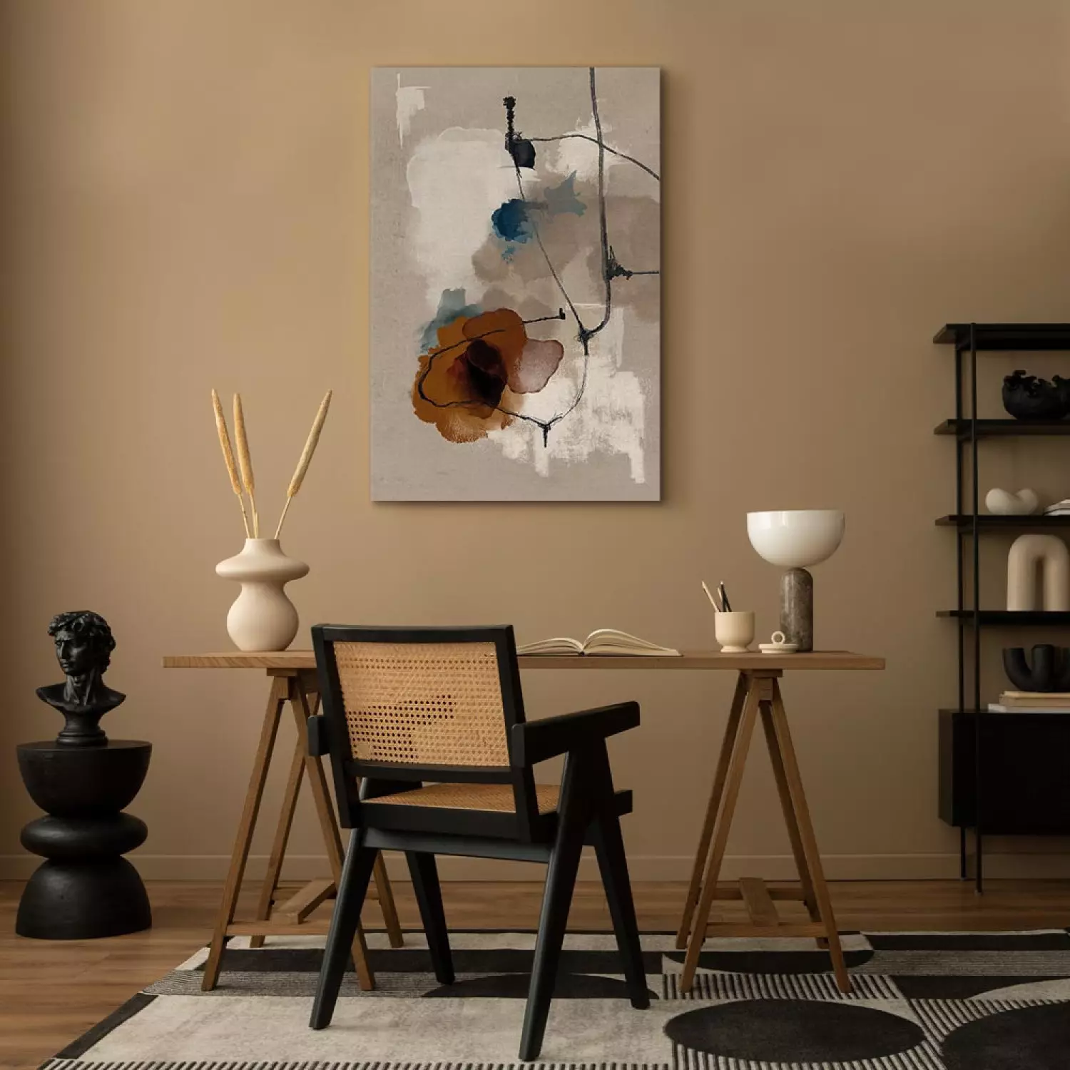 Canvas Art Print Summer Landscape Vertical - abstract patterns in boho motif