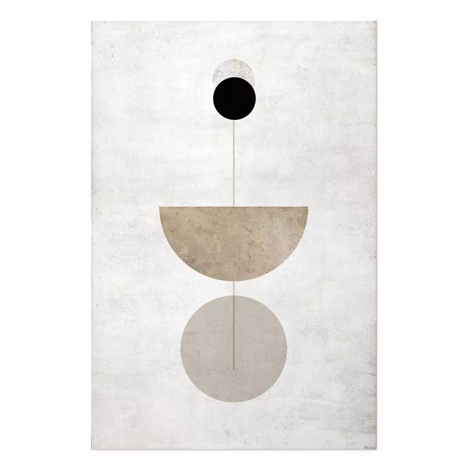 Wall Poster In Line - geometric abstraction with circles on a light background in boho style