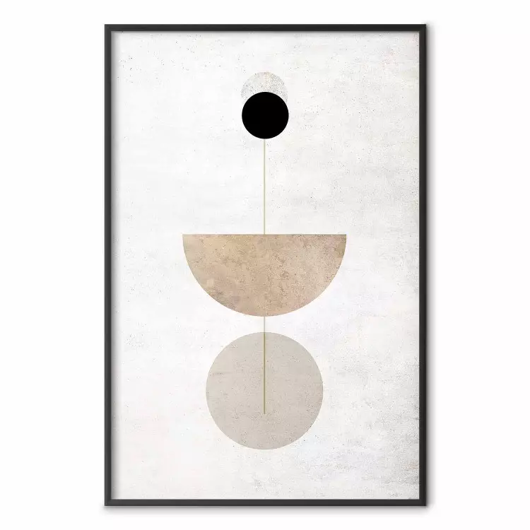 In Line - geometric abstraction with circles on a light background in boho style