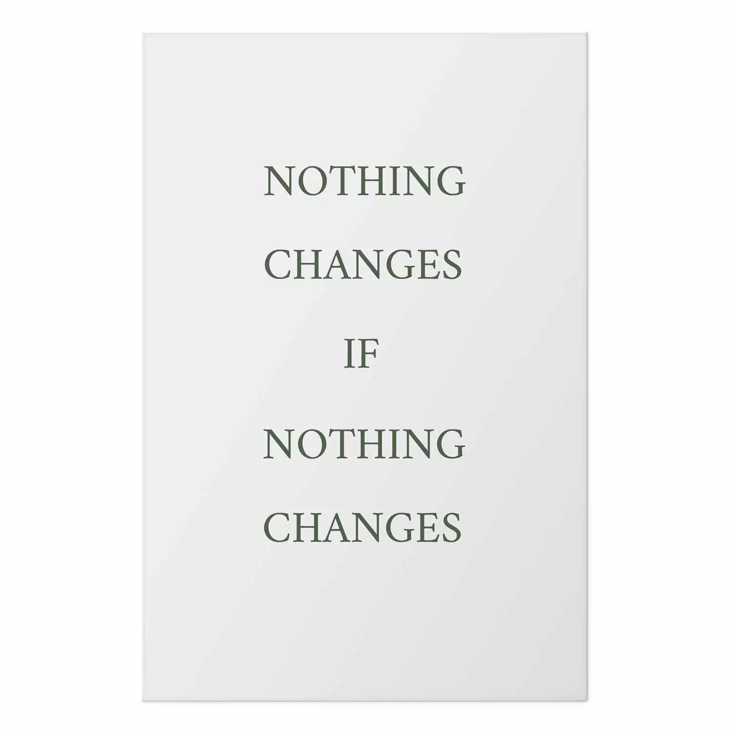 Poster Changes - composition with green English text on a white background