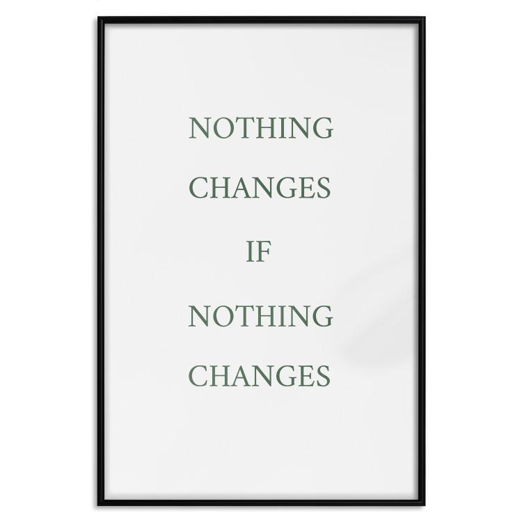 Poster Changes - composition with green English text on a white background